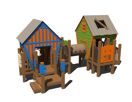 R-Town® Cottages Playground Structure | Outdoor Play Structure for Ages 2 to 5 |FXR-COT-205-0187