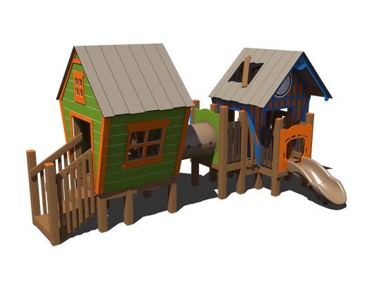 R-Town® Cottages Playground Structure | Outdoor Play Structure for Ages 2 to 5 |FXR-COT-205-0187