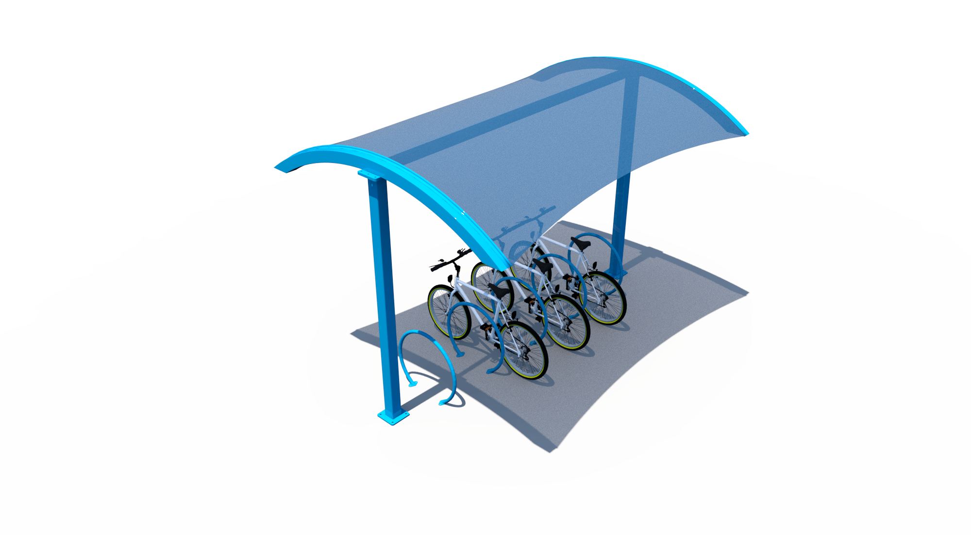 Fabric Top Bike Shelter with Integrated Bike Racks — Superior Recreational Products