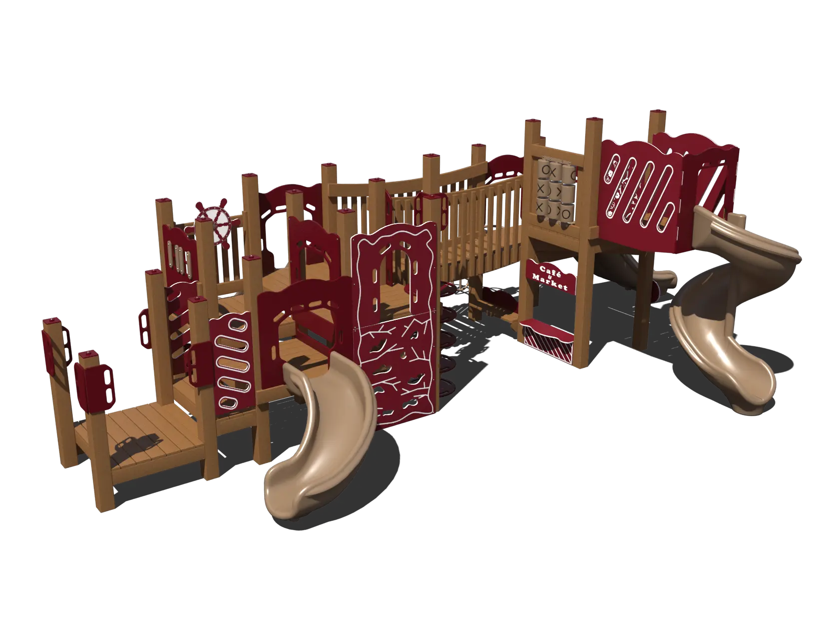 ADA Commercial Multi Slide Playground Without Shade | Outdoor Play Structure for Ages 2 to 5 | GFP-30211-1