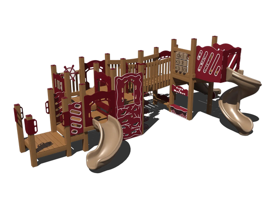 ADA Commercial Multi Slide Playground Without Shade | Outdoor Play Structure for Ages 2 to 5 | GFP-30211-1
