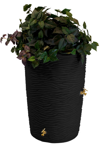 Impressions Palm 50 Gallon Rain Saver - Black IMP-L50-BLK