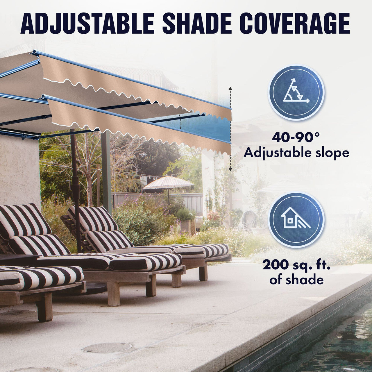 20 x 10 ft. Half Cassette Motorized Retractable LED Luxury Patio Awning – Dark Gray Frame – Forest Green Fabric AWCL20X10GREEN166-AP