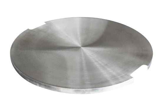 Round Stainless Steel Lid Lunar Bowl and Fiery Rock Fire table
