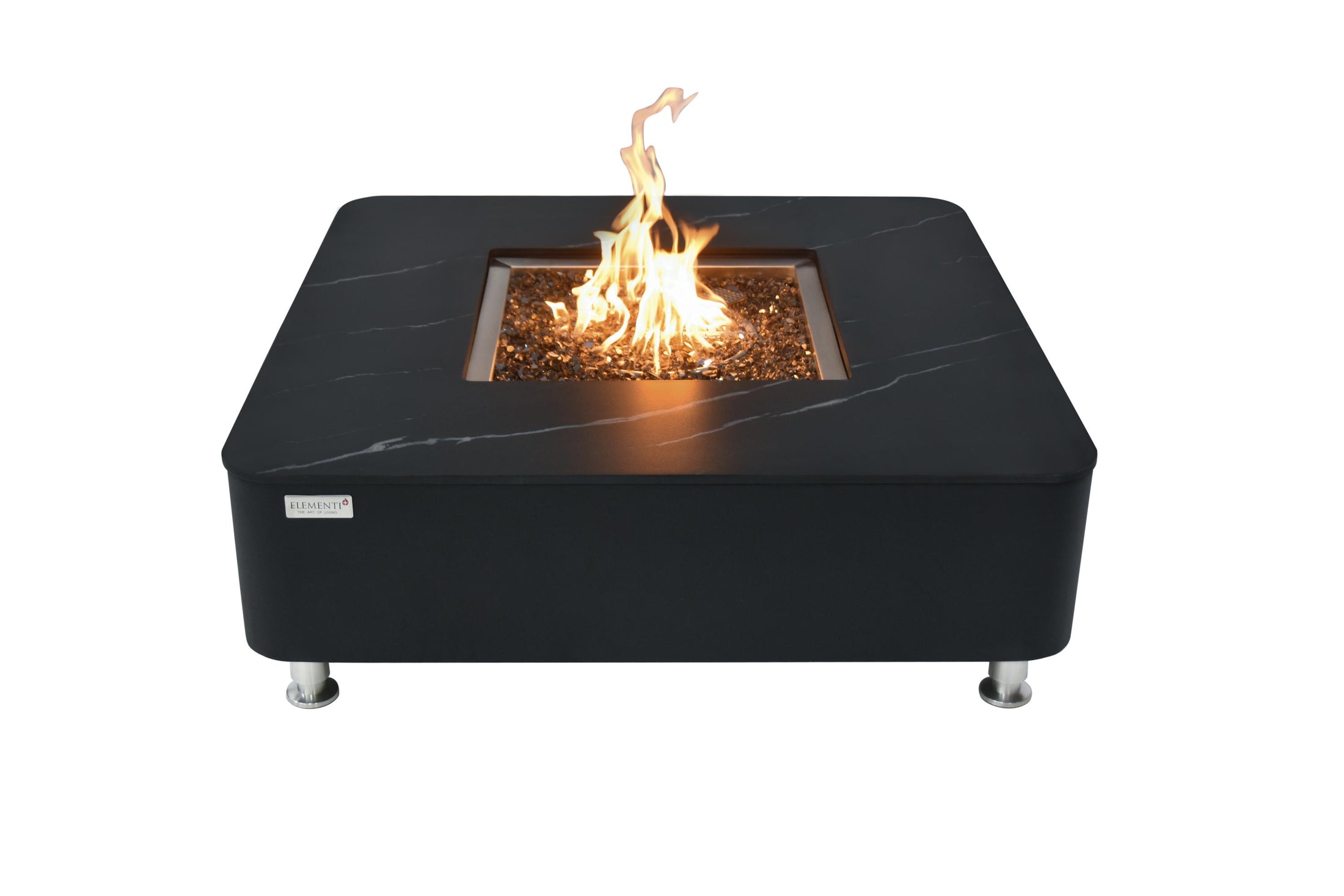 Copenhagen 42” Porcelain Top Fire Table - Bulgaria Black