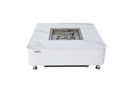 Annecy 42” Porcelain Top Fire Table - Bianco White