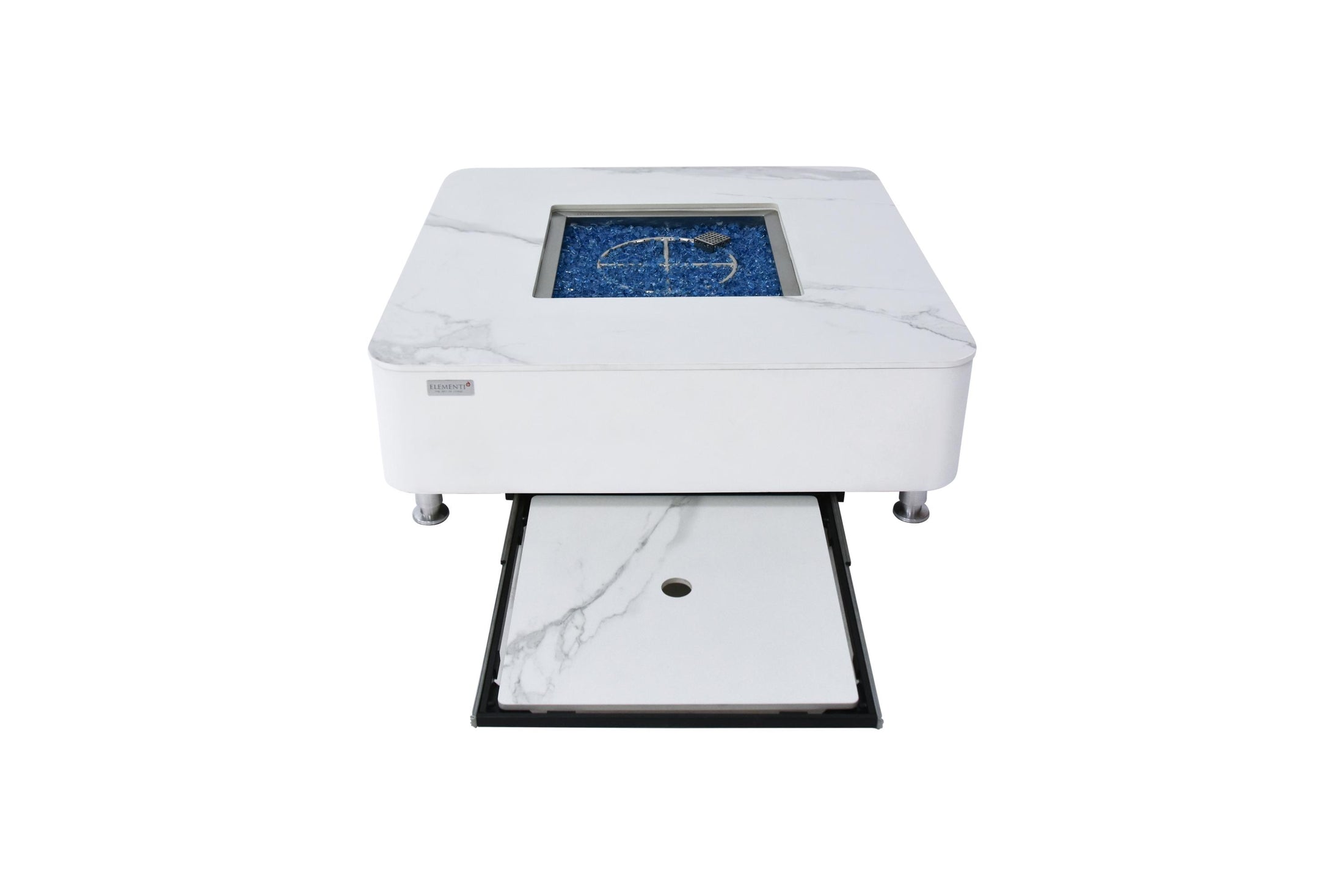 Annecy 42” Porcelain Top Fire Table - Bianco White