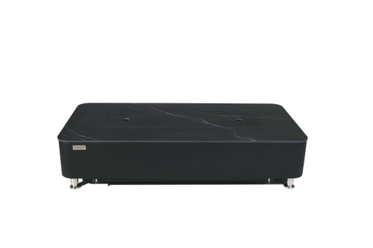 Valencia 62” Marble Porcelain Top Fire Table - Bulgaria Black