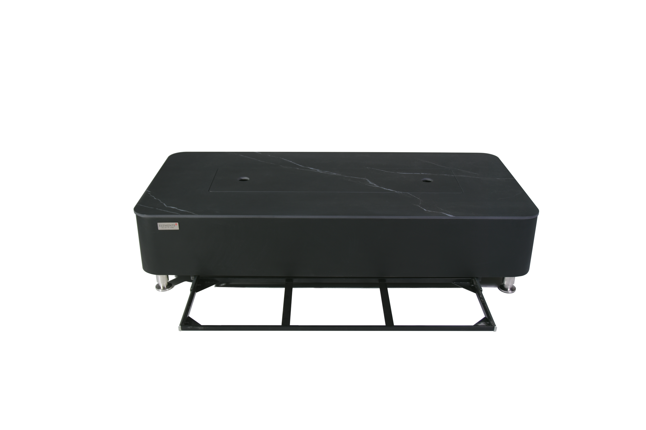 Valencia 62” Marble Porcelain Top Fire Table - Bulgaria Black