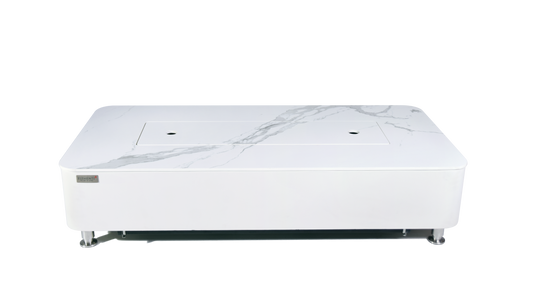 Athens 62” Marble Porcelain Top Fire Table - Bianco White
