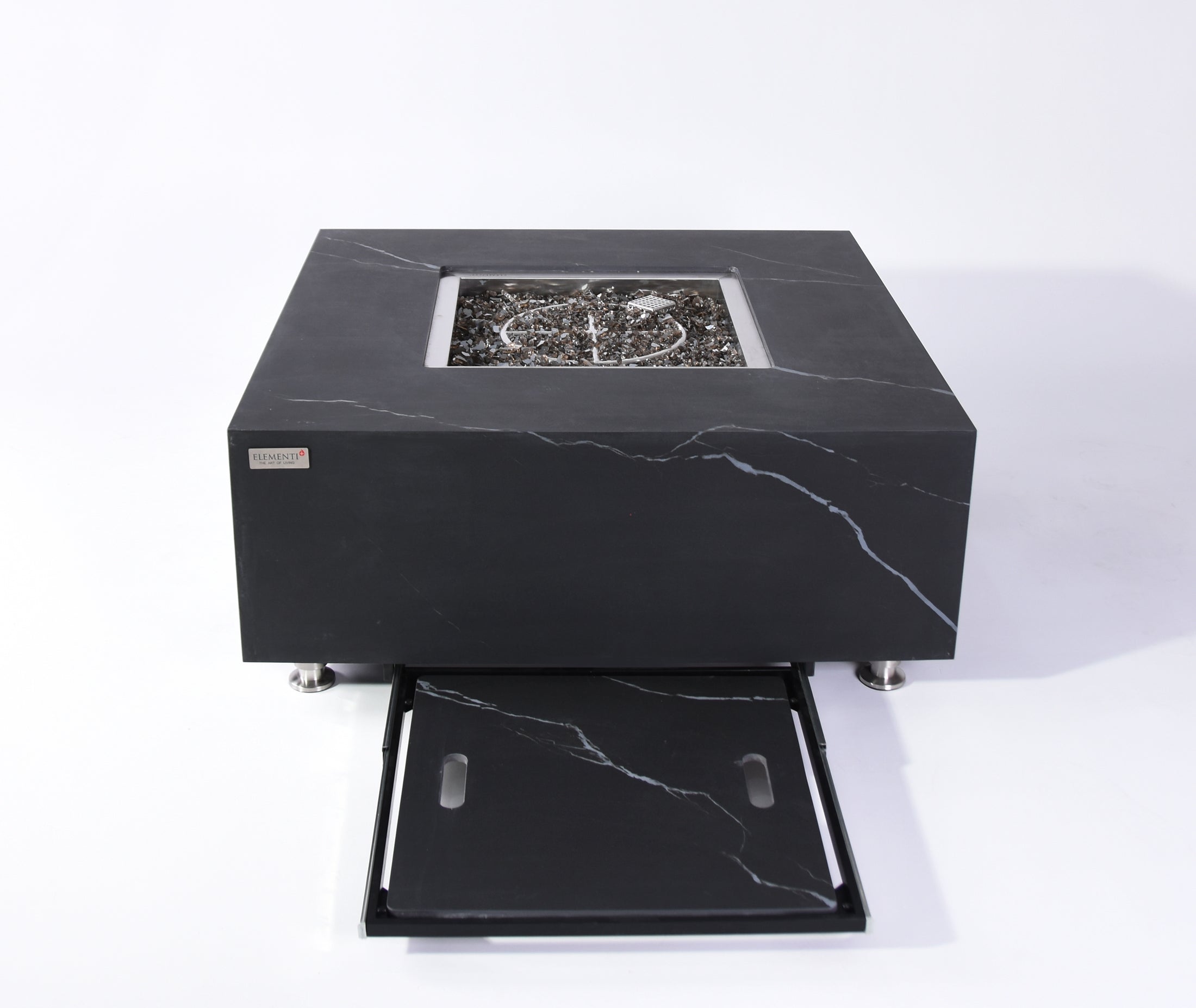 Sofia 40” Marble Porcelain Fire Table - Bulgaria Black