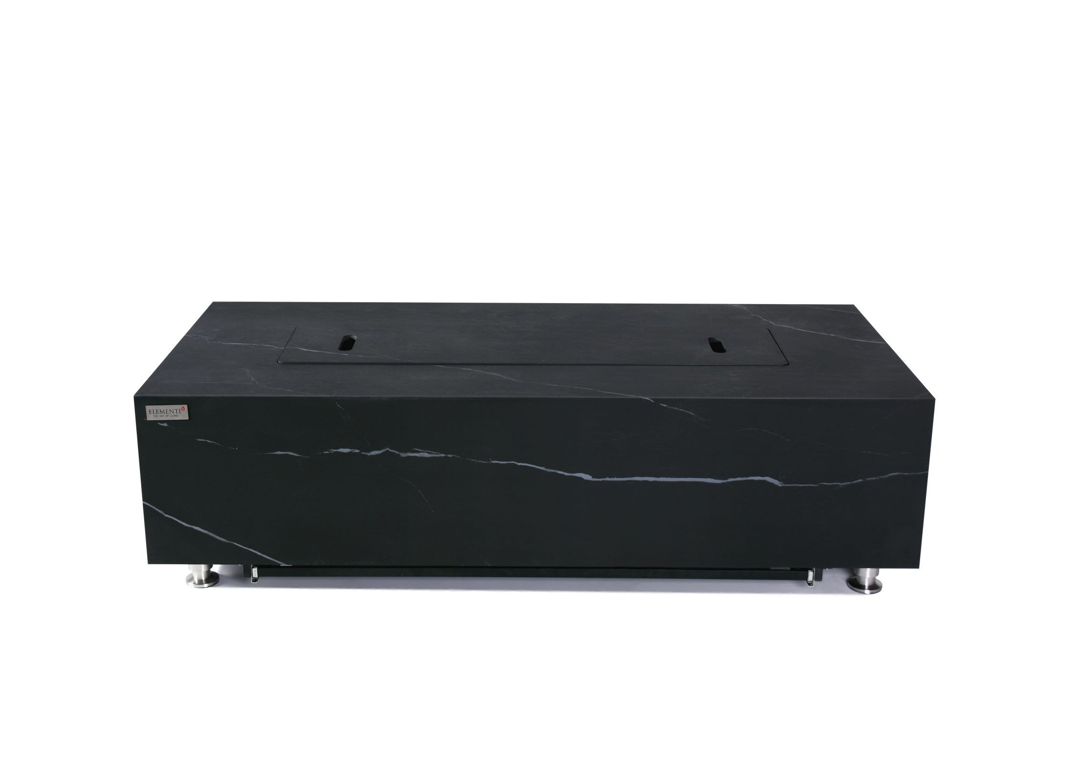 Varna 60” Marble Porcelain Fire Table - Bulgaria Black