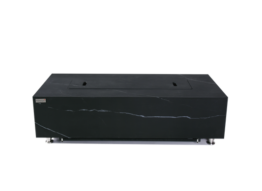 Varna 60” Marble Porcelain Fire Table - Bulgaria Black