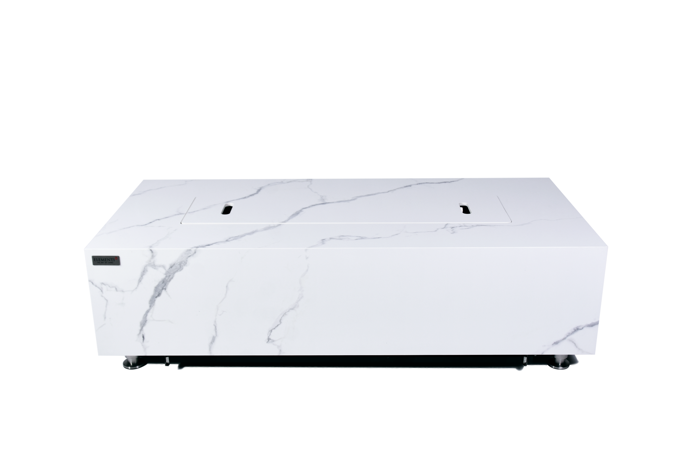 Carrara 60” Marble Porcelain Fire Table - Bianco White