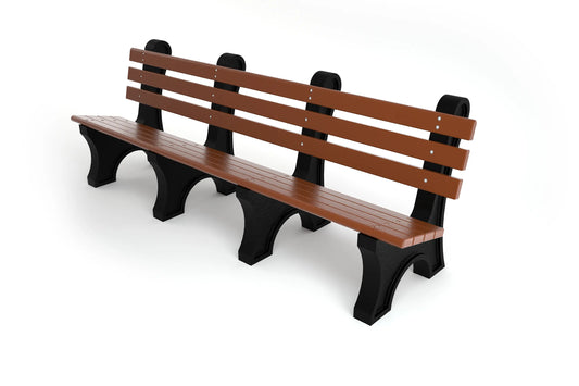 8' Recycled Plastic Park Bench with Back | Outdoor Site Furniture for Parks and Recreation Areas | PB_8BROCPAE