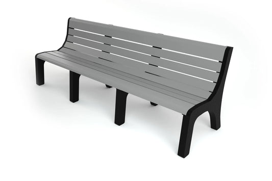 Renew Collection 8' Recycled Bench | Outdoor Site Furniture for Parks and Recreation Areas | PB_8GRANEW