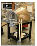 Hybrid Gas/Wood Forno Oven w/EI, Black Cart & Retro Mosaic Tiles-For NG