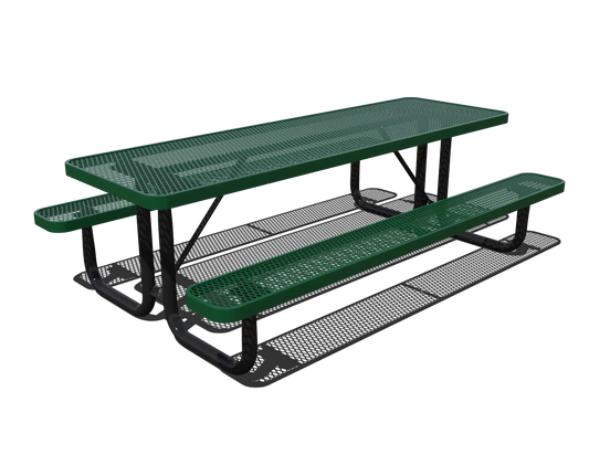 UltraLeisure Rectangular Portable Table 8' | Outdoor Site Furniture for Parks and Recreation Areas | T8UL-Green