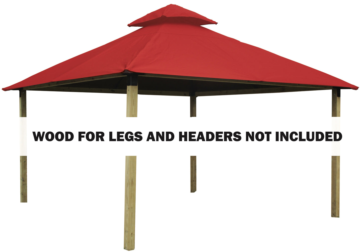 12 ft. sq. ACACIA Gazebo Roof Framing and Mounting Kit With Tangerine OutDURA Canopy