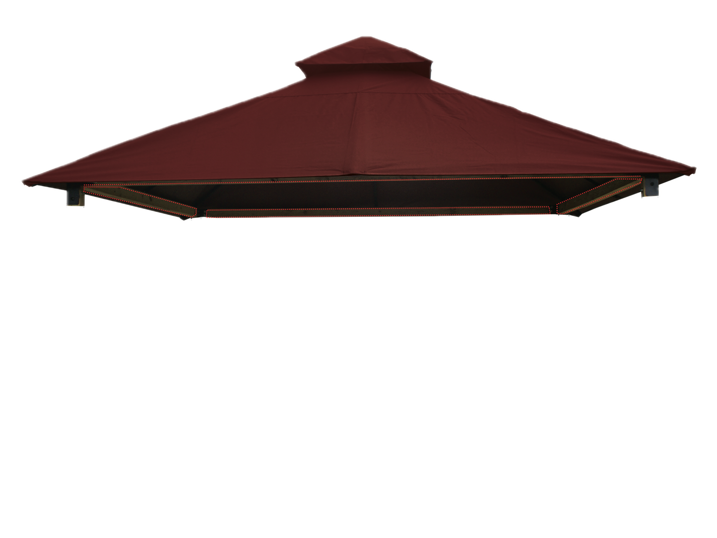 12 ft. sq. ACACIA Gazebo Roof Framing and Mounting Kit With Terracota OutDURA Canopy