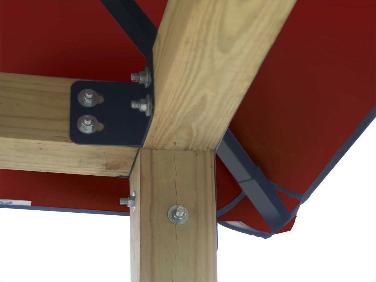 12 ft. sq. ACACIA Gazebo Roof Framing and Mounting Kit With Terracota OutDURA Canopy