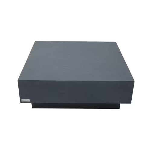 Tevere 40-inch Square Coffee Table in Slate Black GFRC weather-resistant contemporary design