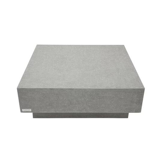 Tevere 40-inch Square Coffee Table in Space Gray GFRC finish modern travertine texture