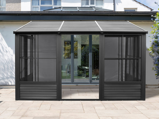 Gazebo Penguin Florence Add-A-Room with Metal Roof 8 Ft. x 12 Ft. in Black