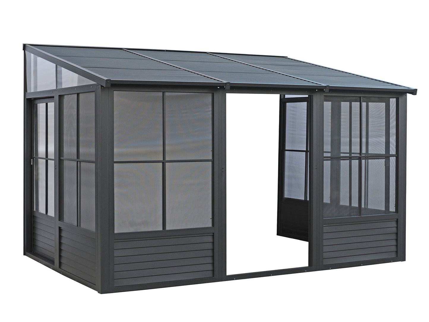 Gazebo Penguin Florence Add-A-Room with Metal Roof 8 Ft. x 12 Ft. in Black