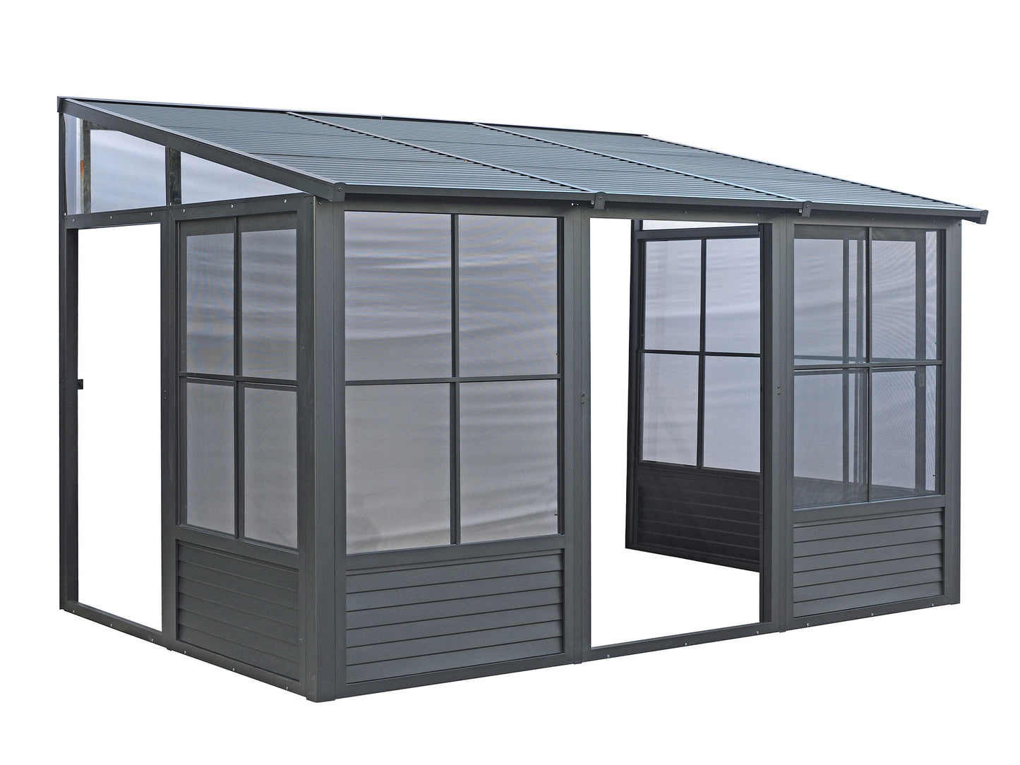 Gazebo Penguin Florence Add-A-Room with Metal Roof 8 Ft. x 12 Ft. in Black