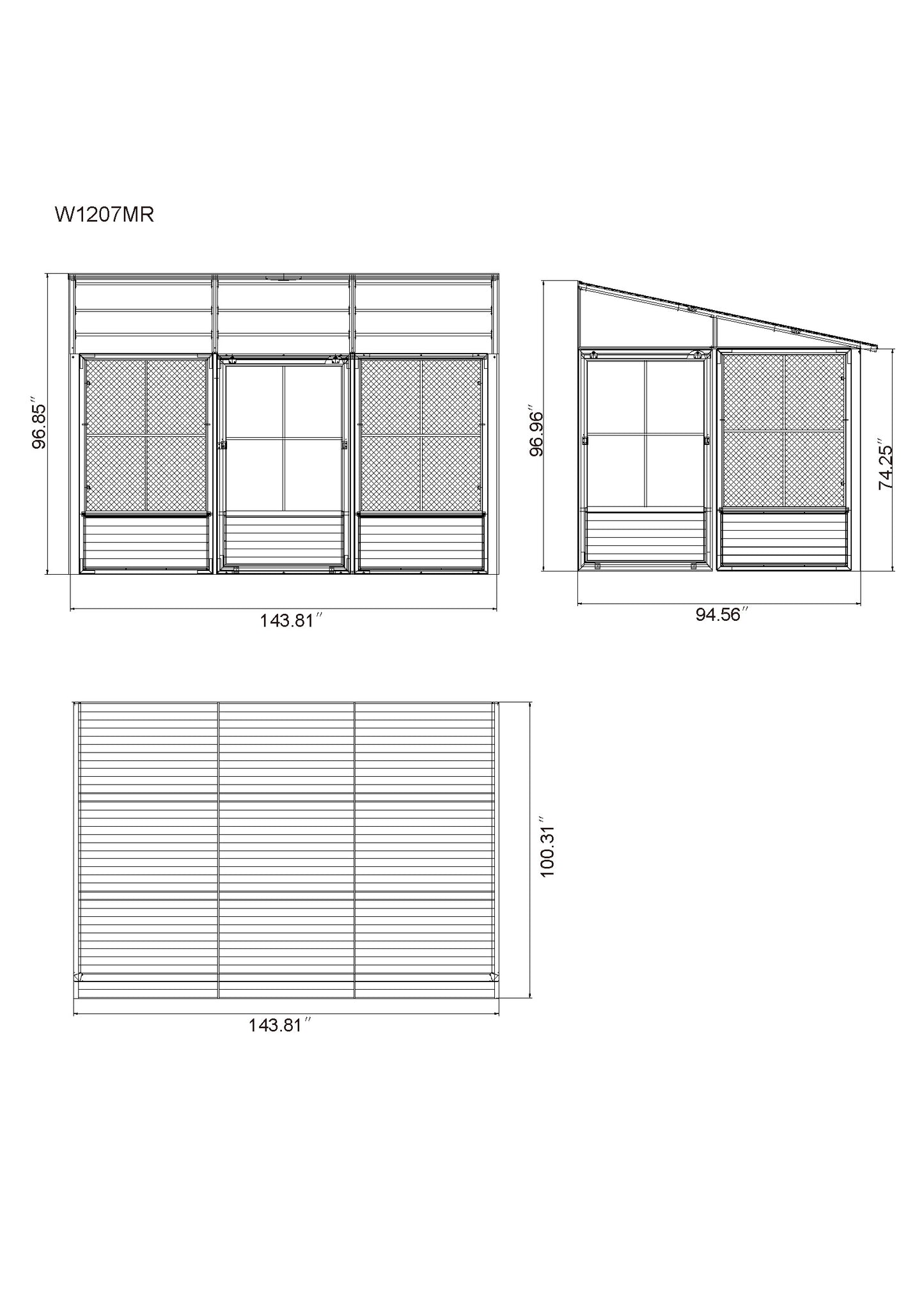 Gazebo Penguin Florence Add-A-Room with Metal Roof 8 Ft. x 12 Ft. in Black