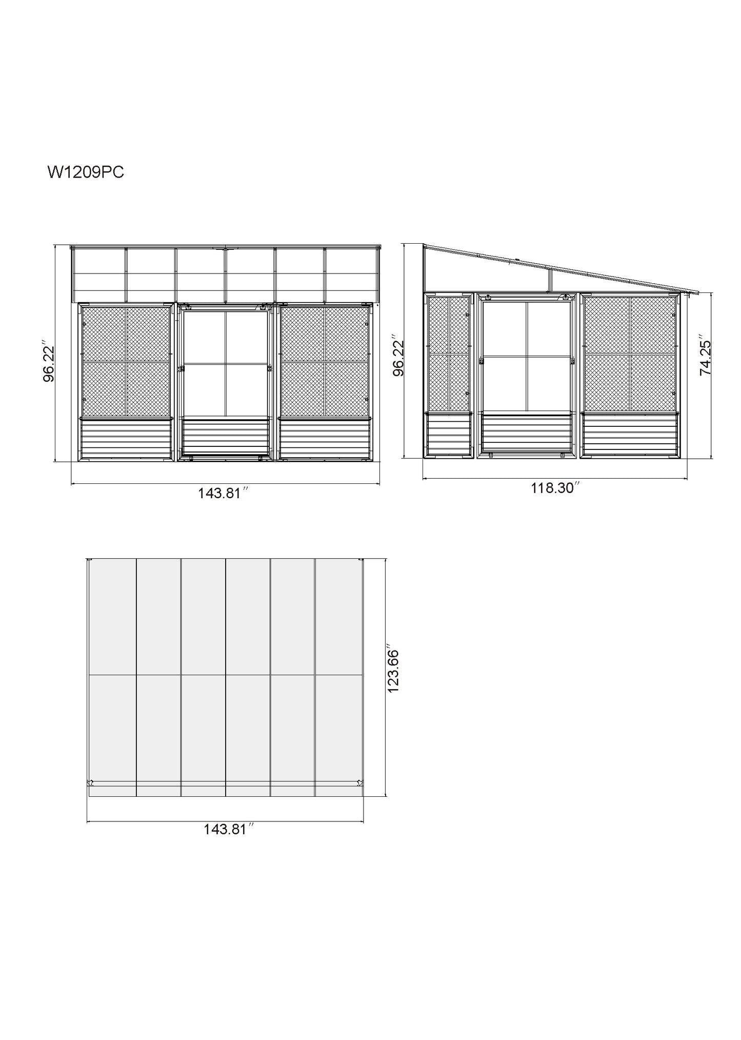 Gazebo Penguin Florence Add-A-Room 10 Ft. x 12 Ft. in Black