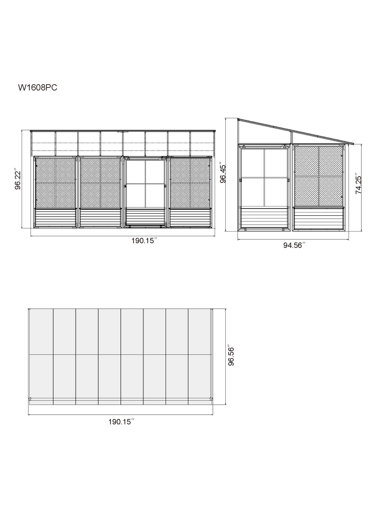 Gazebo Penguin Florence Add-A-Room 8 Ft. x 16 Ft. in Black