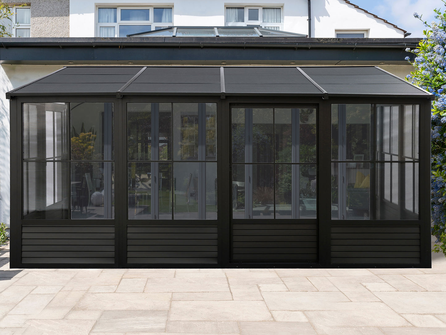 Gazebo Penguin Florence Add-A-Room with Metal Roof 10 Ft. x 16 Ft. in Black