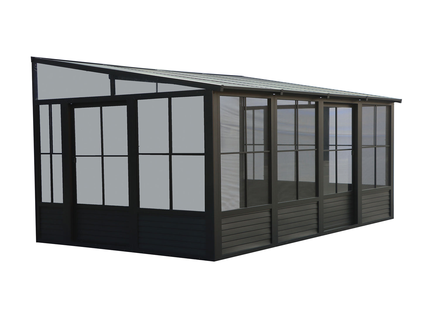 Gazebo Penguin Florence Add-A-Room with Metal Roof 10 Ft. x 16 Ft. in Black