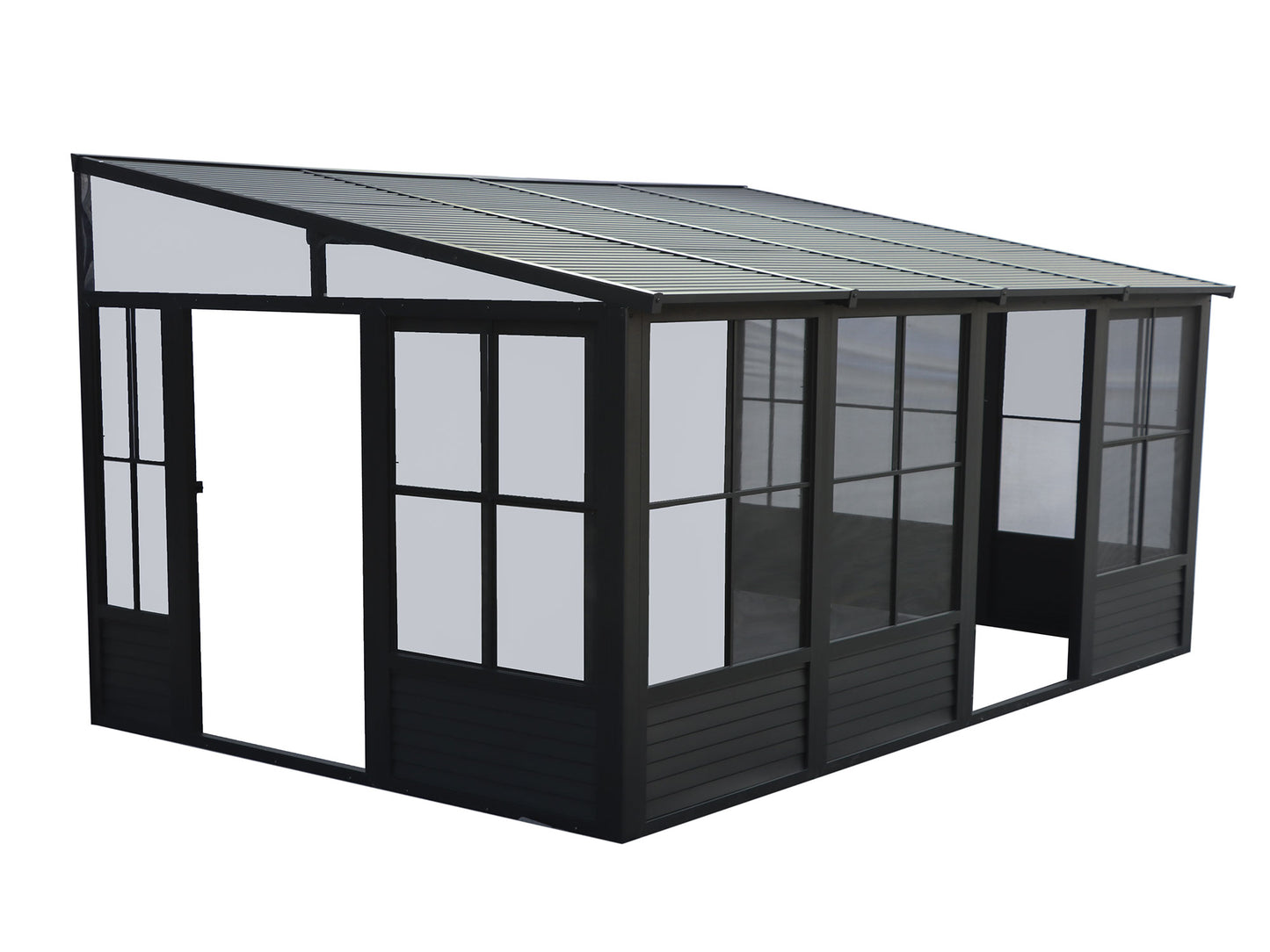 Gazebo Penguin Florence Add-A-Room with Metal Roof 10 Ft. x 16 Ft. in Black