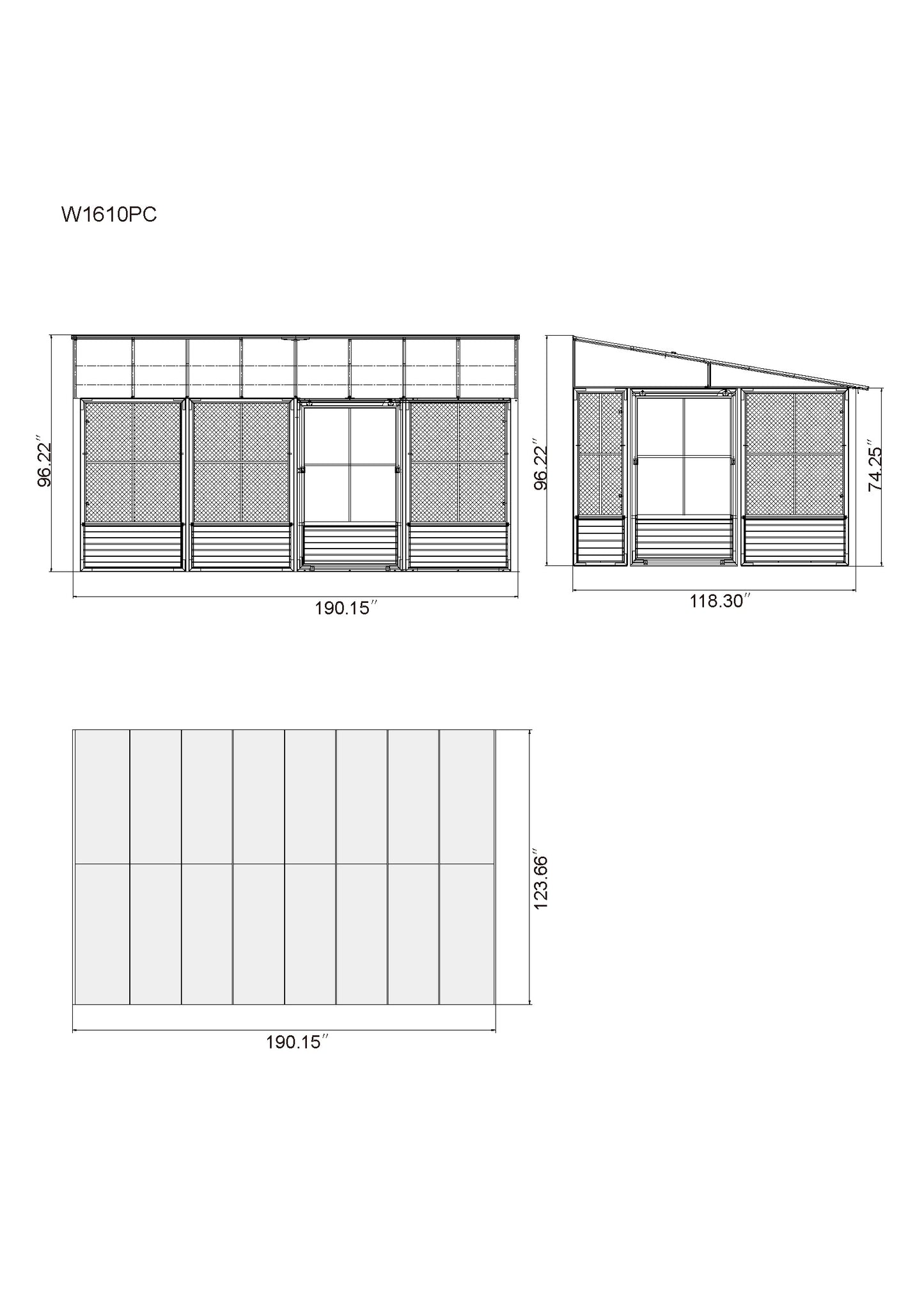 Gazebo Penguin Florence Add-A-Room 10 Ft. x 16 Ft. in Black