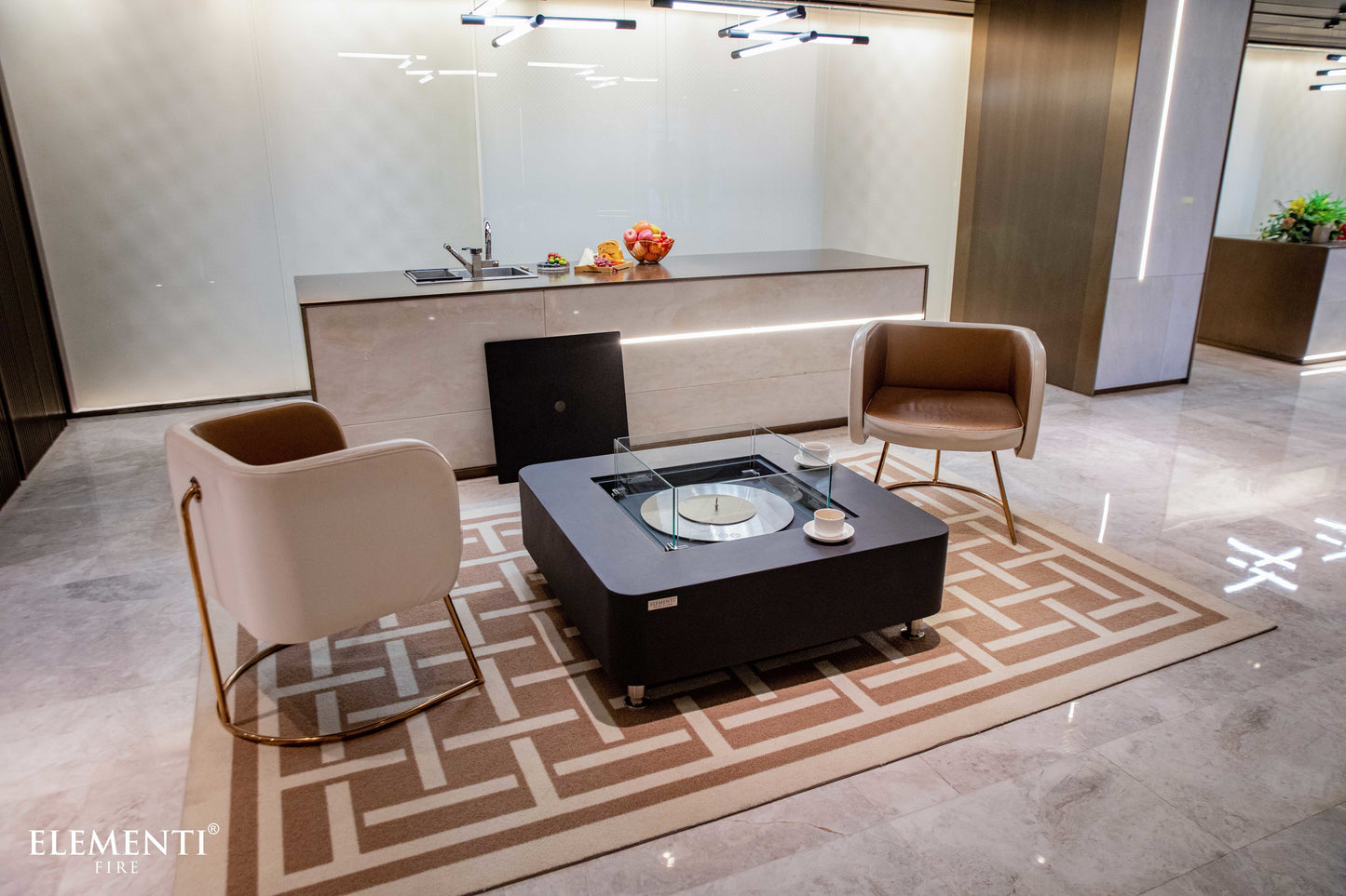 Perth Ethanol Fire Table Slate Black