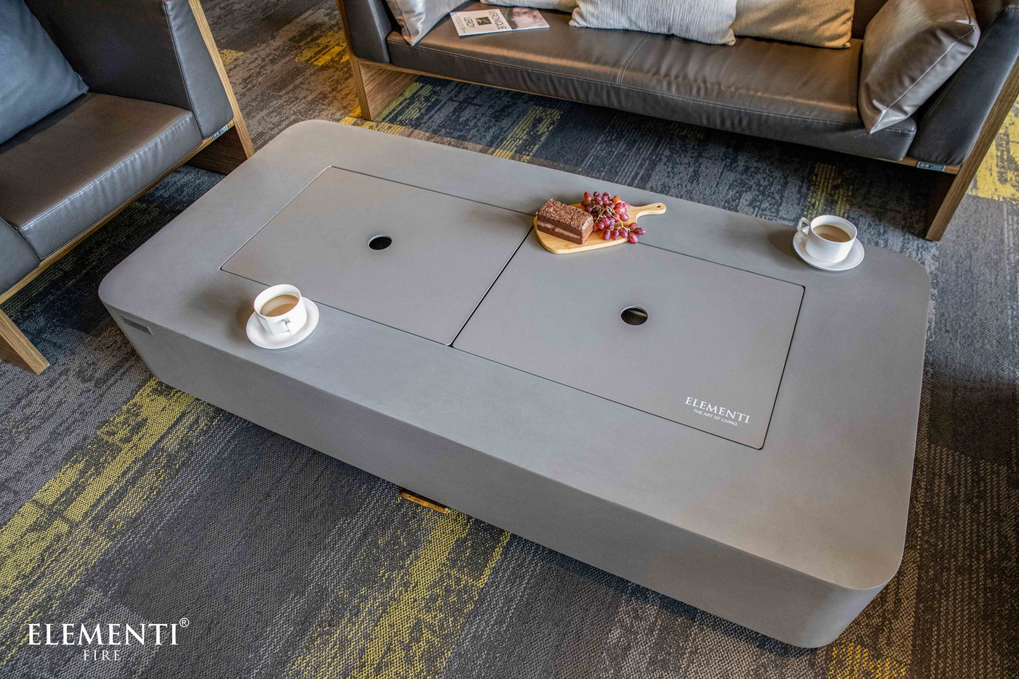 Sydney Concrete Ethanol Fire Table Space Gray