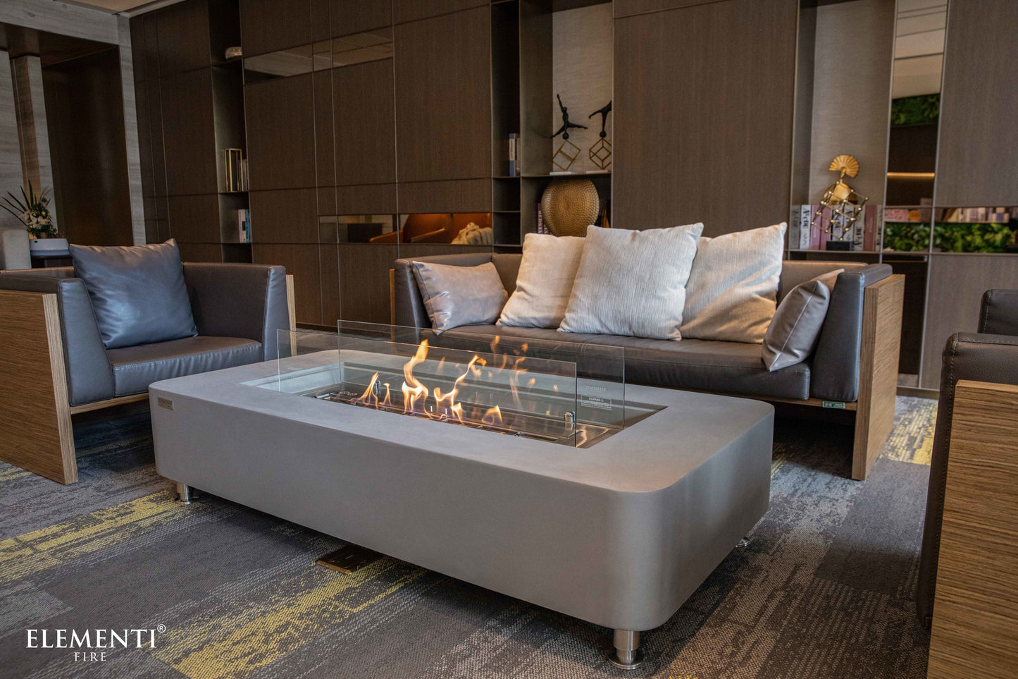 Sydney Concrete Ethanol Fire Table Space Gray