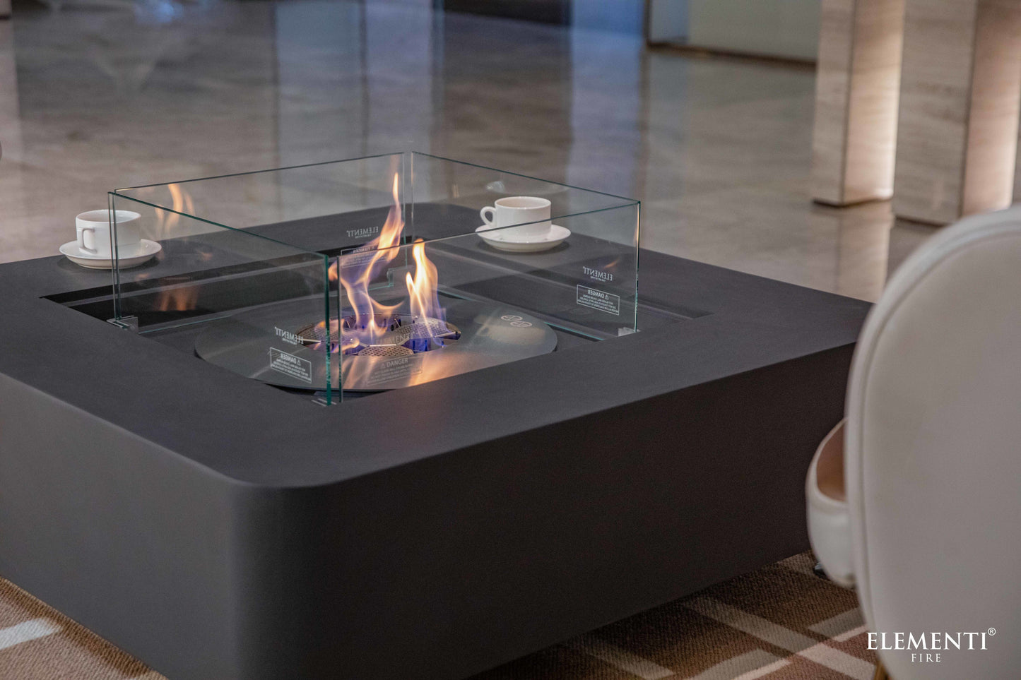 Perth Ethanol Fire Table Slate Black
