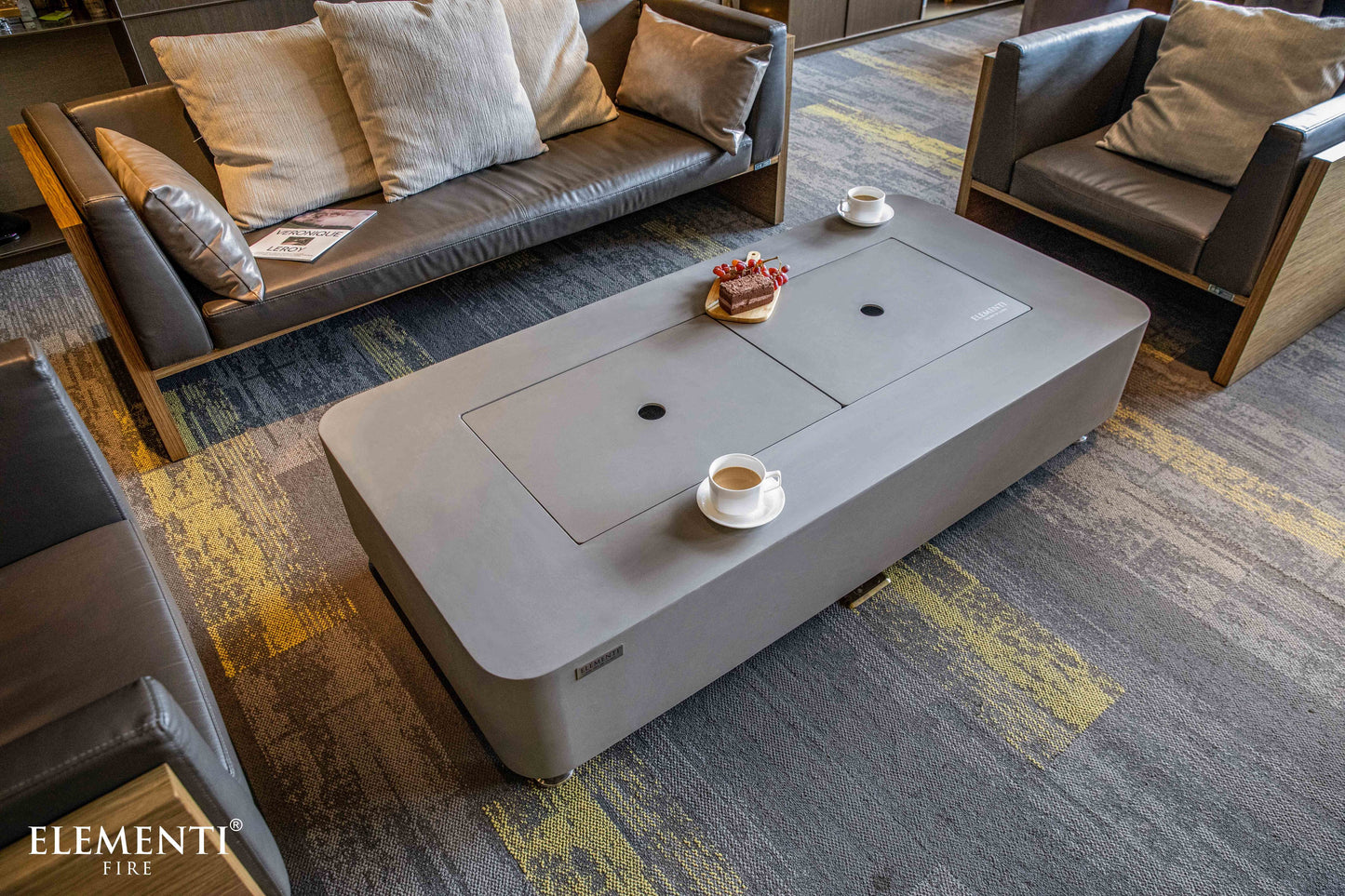 Sydney Concrete Ethanol Fire Table Space Gray