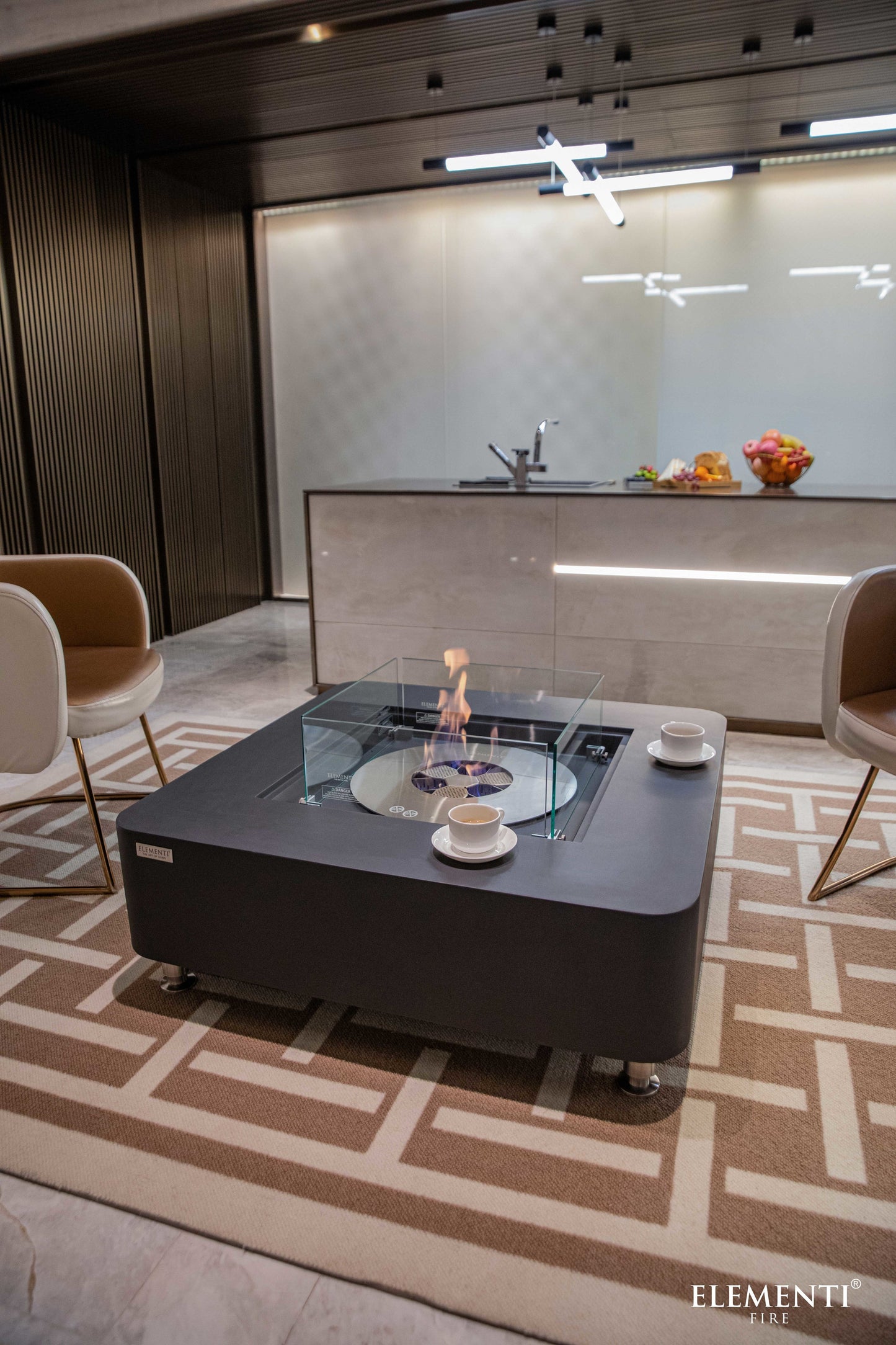 Perth Ethanol Fire Table Slate Black