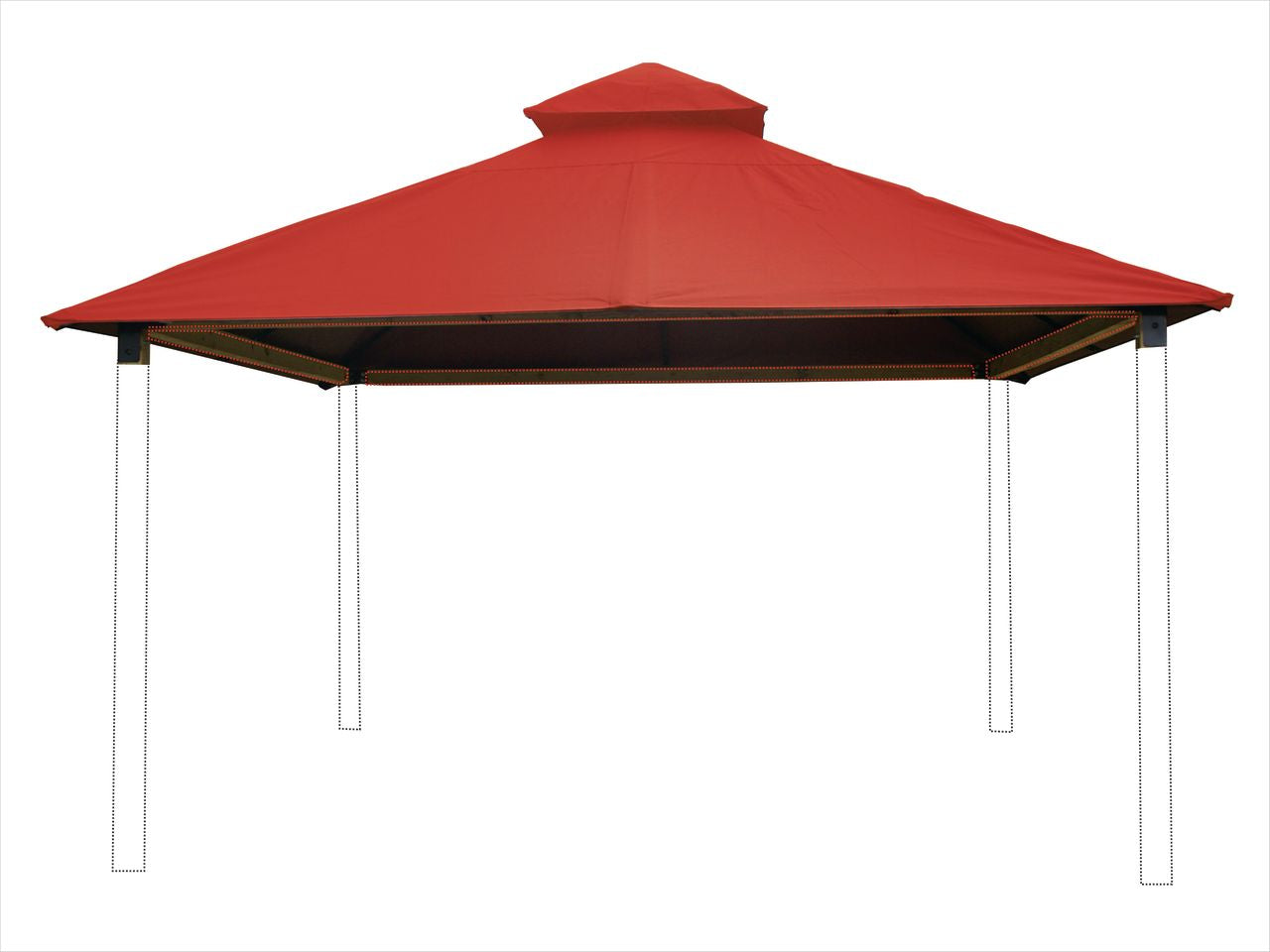 12 ft. sq. ACACIA Gazebo Roof Framing and Mounting Kit With Tangerine OutDURA Canopy