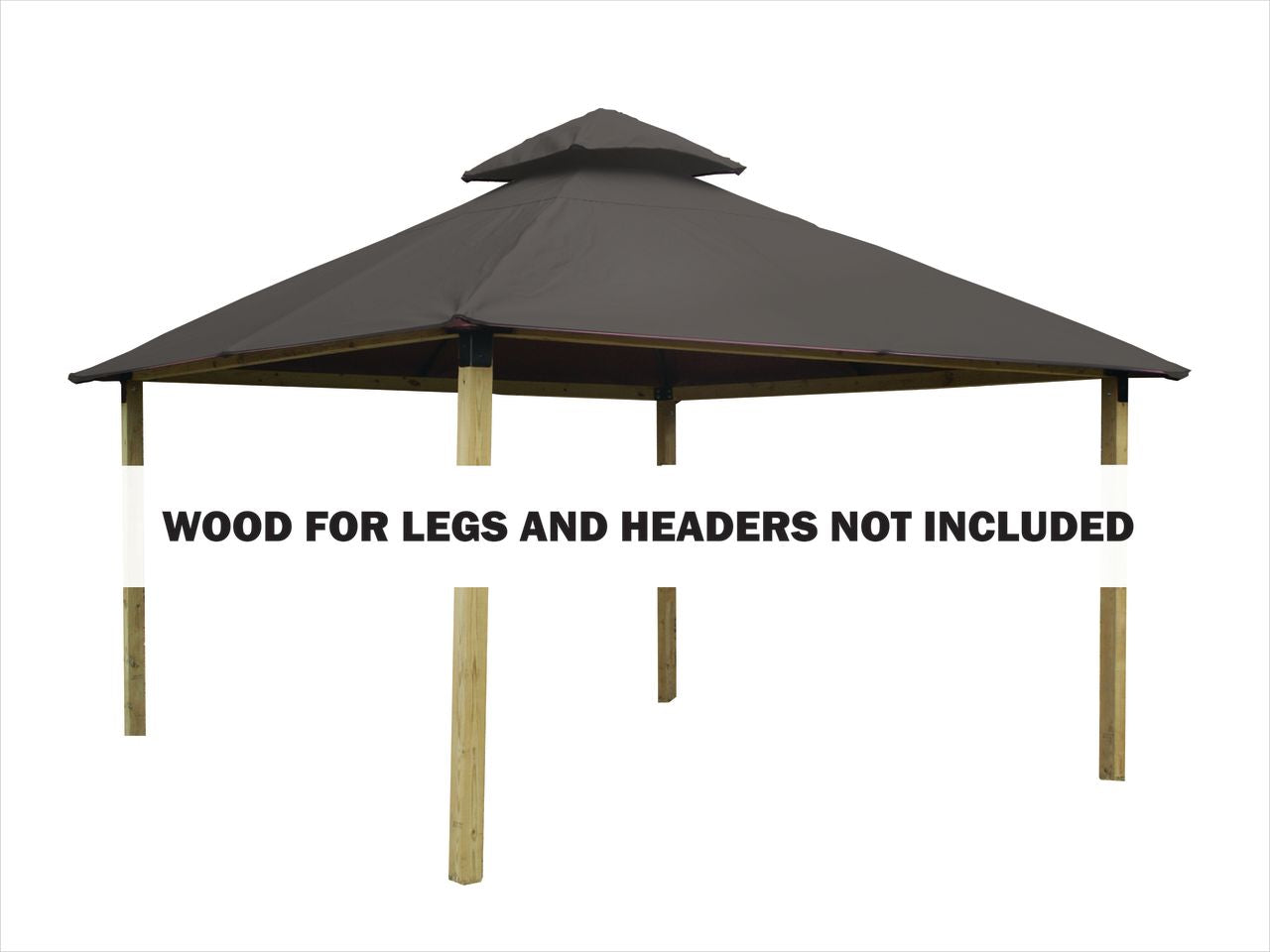 12 ft. sq. ACACIA Gazebo Roof Framing and Mounting Kit With Taupe OutDURA Canopy