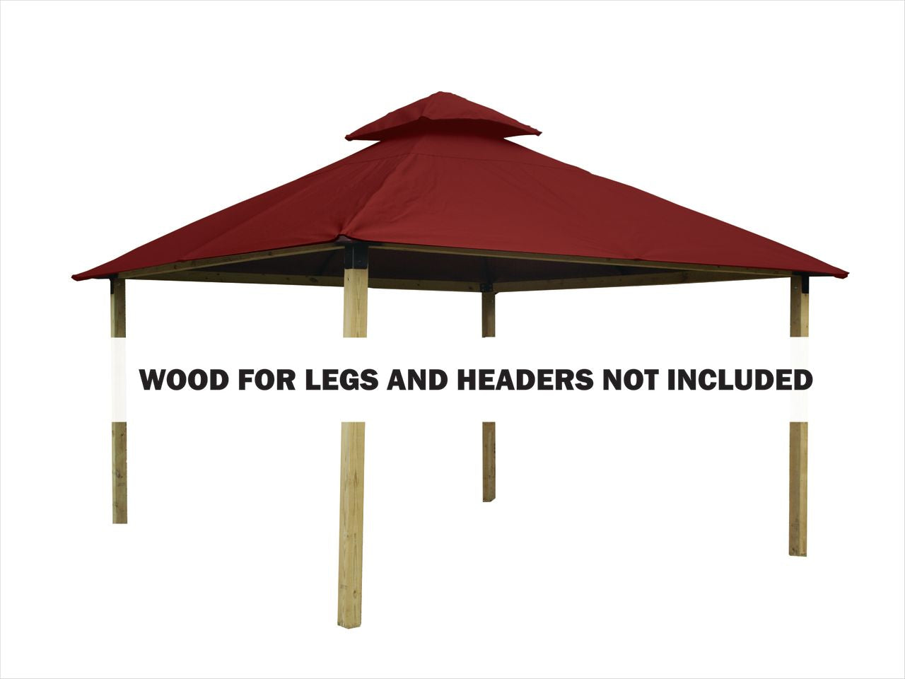 12 ft. sq. ACACIA Gazebo Roof Framing and Mounting Kit With Terracota OutDURA Canopy