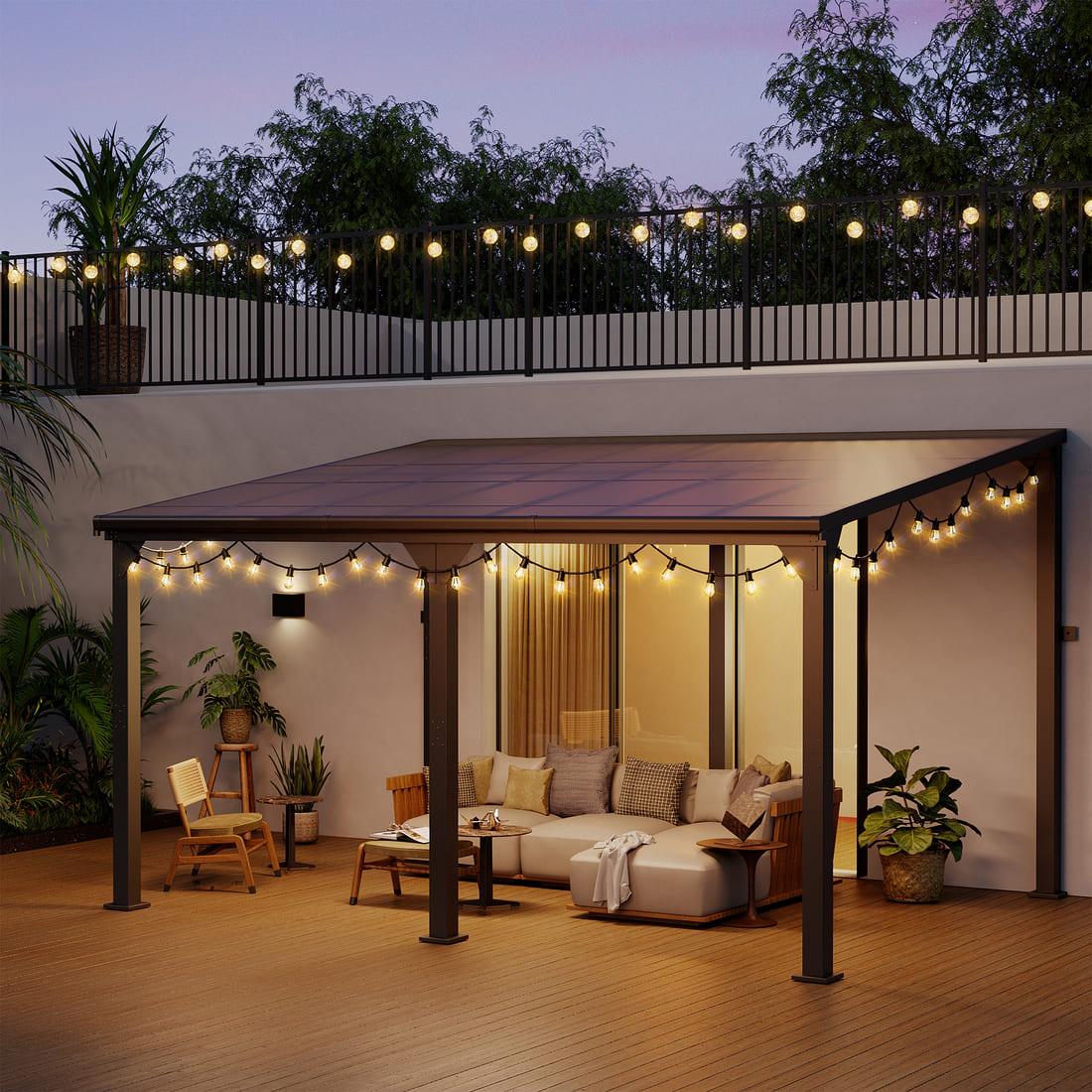 Pamapic Aluminum Hardtop Gazebo 10'X12'