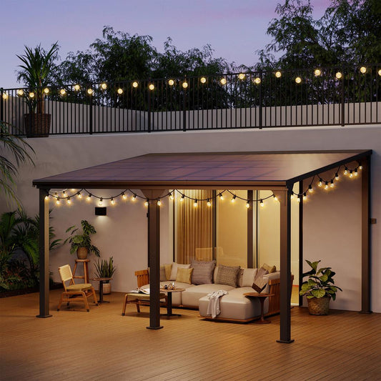 Pamapic Aluminum Hardtop Gazebo 10'X12'