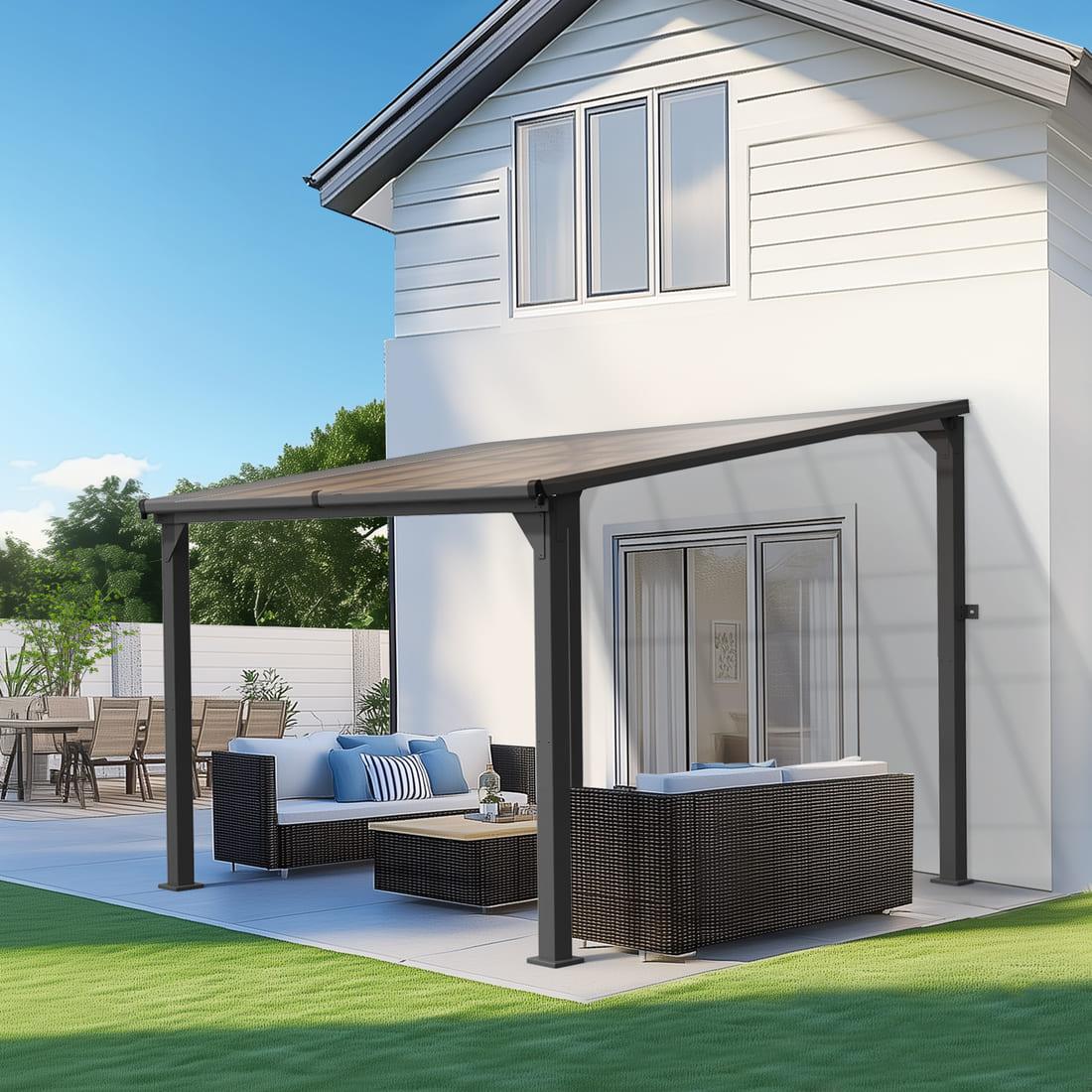 Pamapic Aluminum Hardtop Gazebo 10'X12'