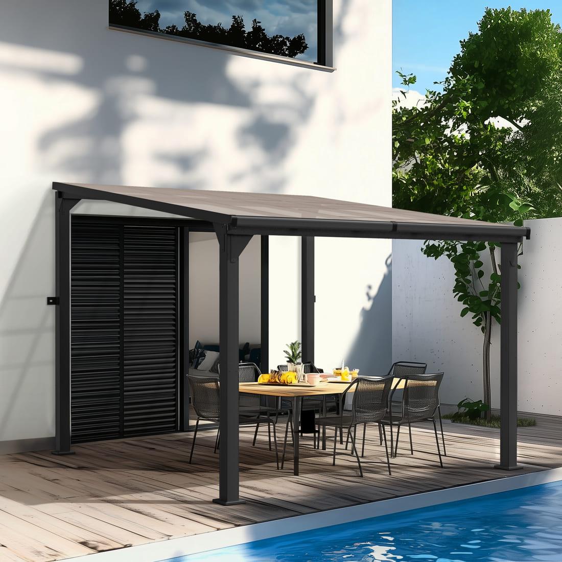 Pamapic Aluminum Hardtop Gazebo 10'X12'